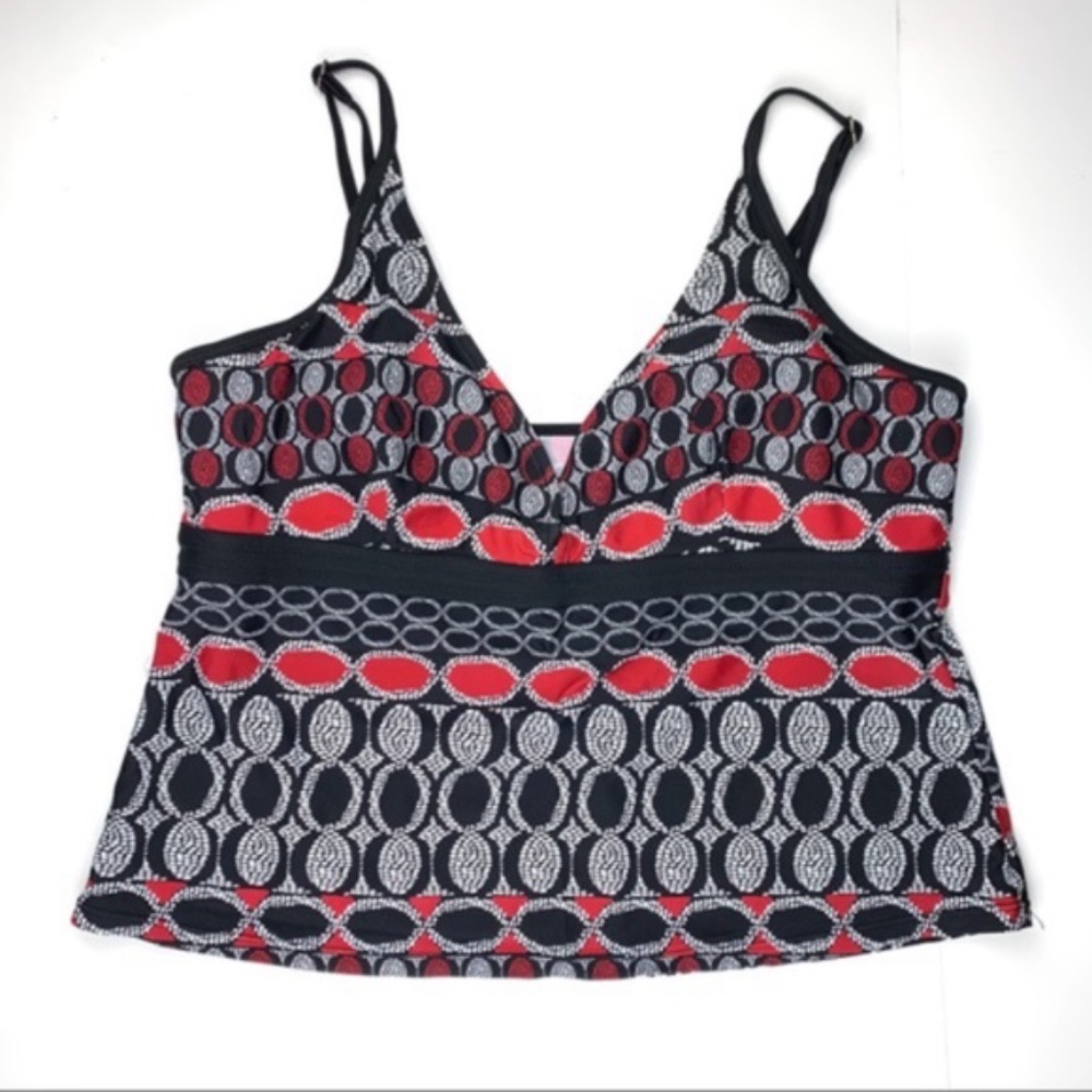 Jantzen women's red/black bathing suit top 14